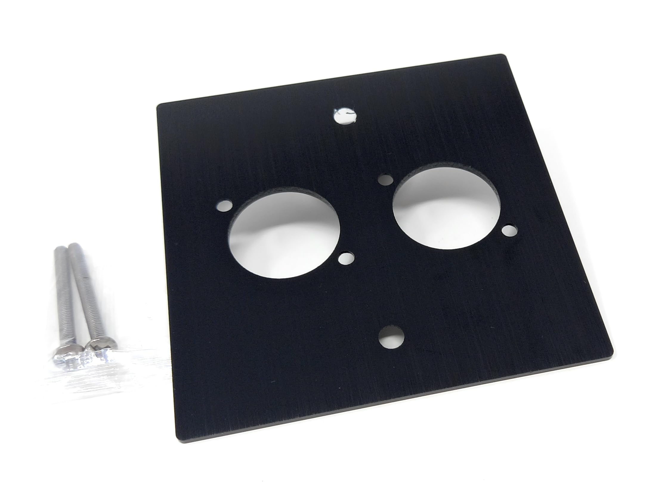 Brushed Aluminium Wall Plate, 86x86mm, D-Series Hole, Compatible with Neutrik, HDMI, USB, RJ45, BNC, RCA, XLR Wall Faceplates