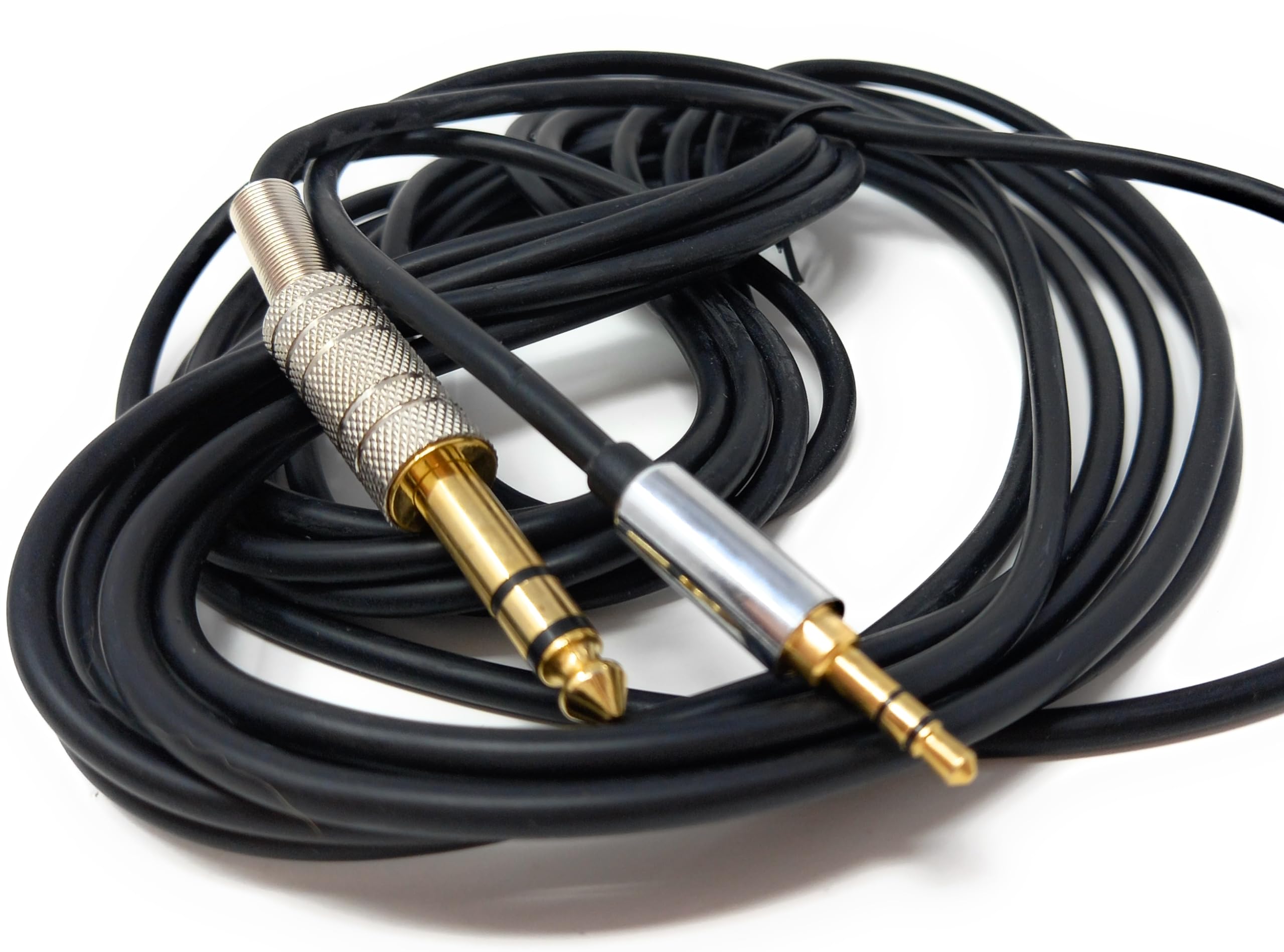 DRUT 5m 3.5mm Stereo Jack Plug to 6.35mm Stereo Jack Plug Balanced AUX Cable for Professional Audio Equipment, Mixers, Amplifiers, Headphones 16.5ft