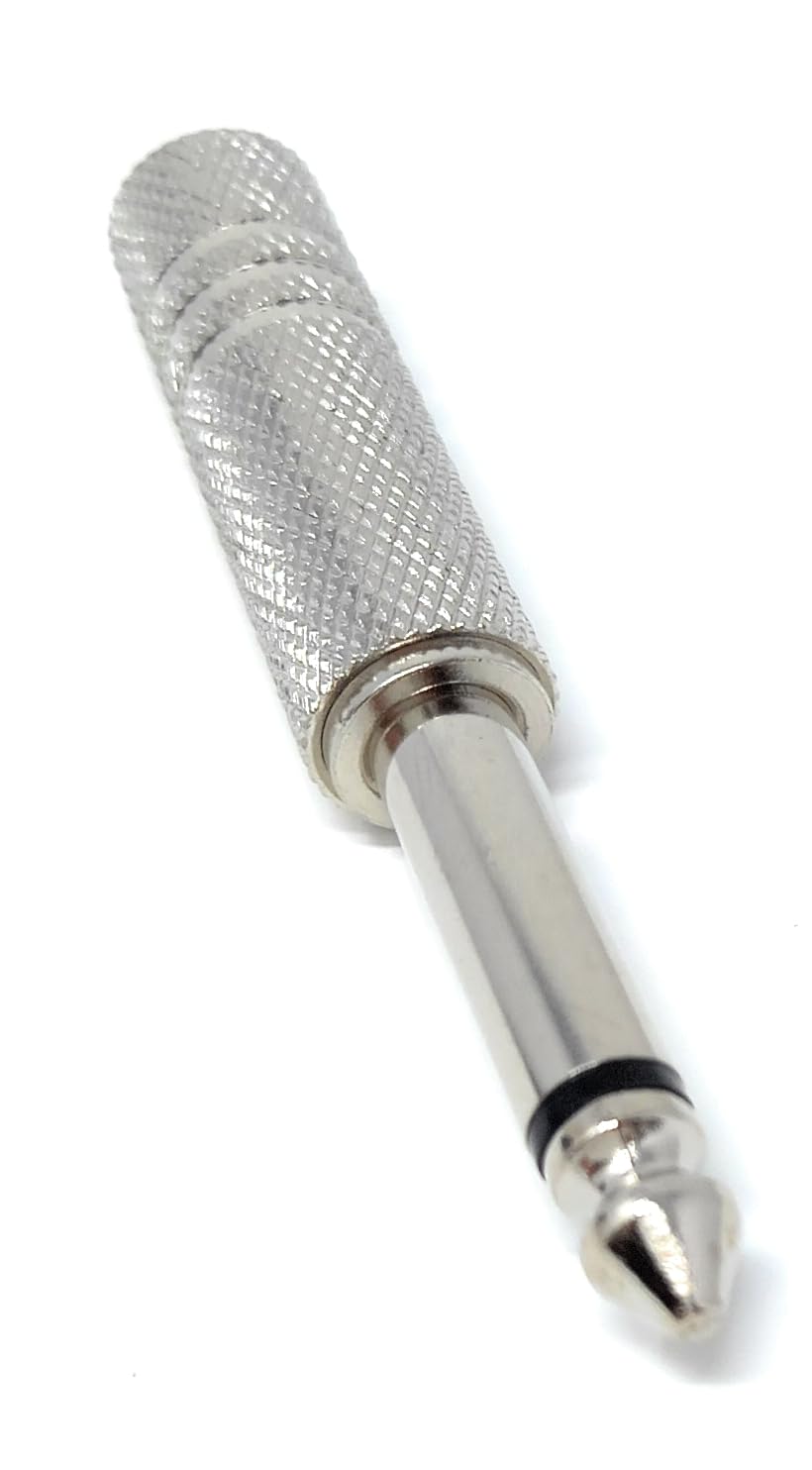 DRUT 6.35mm Stereo Socket to 6.35mm Mono Jack Plug Adapter Cable Converter for Speakers, Guitar, Music Instruments