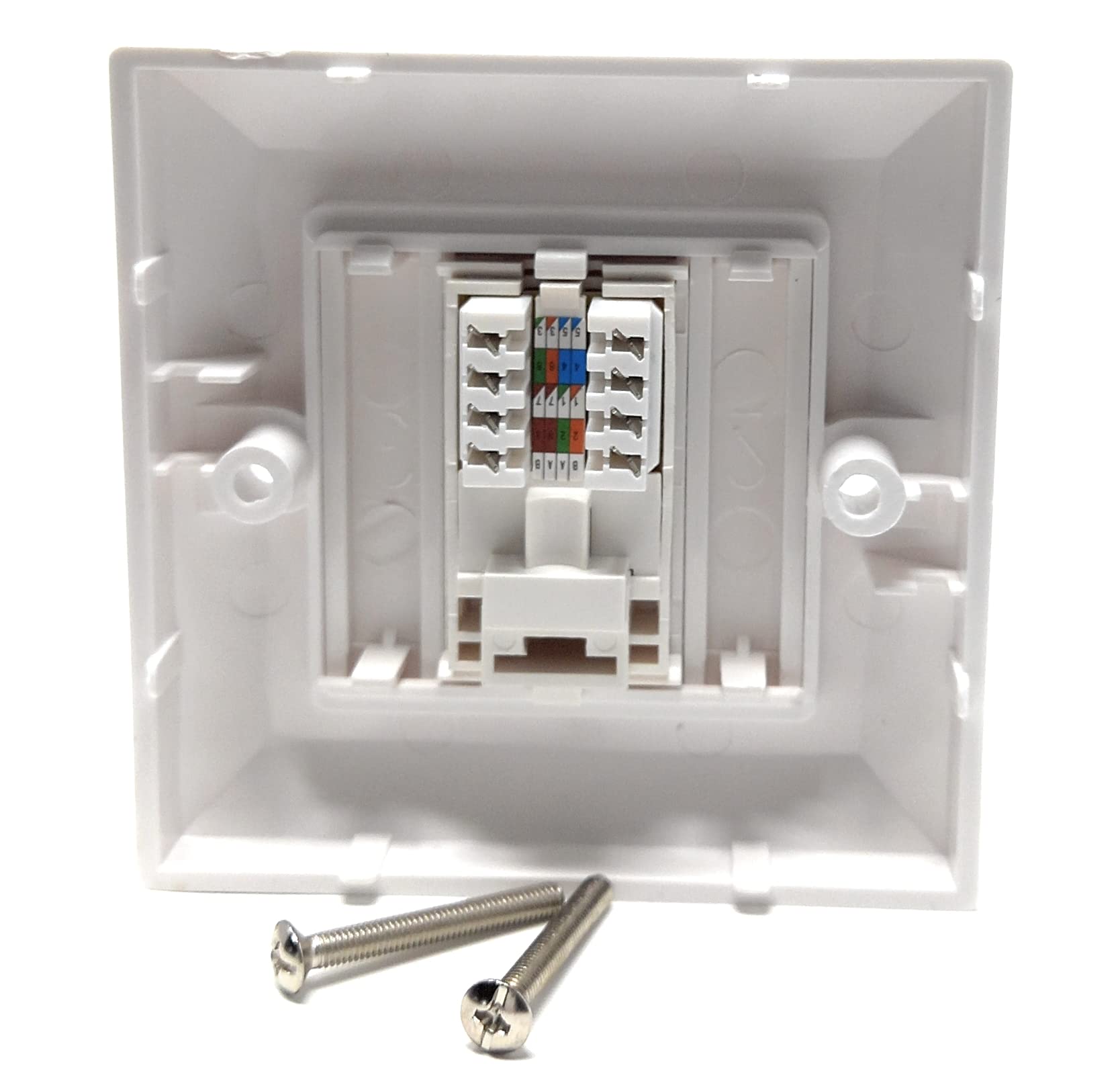 DRUT Cat6 RJ45 FacePlate Wall Socket Box for Ethernet LAN Networking Face Plate, Compatible with Cat5e, Cat6, Cat7, Cat8, Cat9 Cable, With Keystone Jack