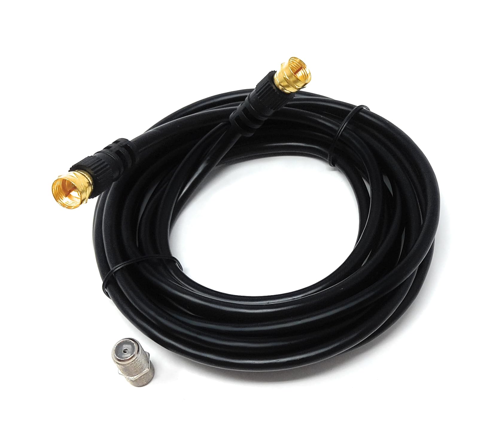 DRUT F-Type Connector TV RG6 Cable With (F-Type Female Coupler) Compatible With STB, Dish TV, Satellite, Antenna Coax Cable Lead