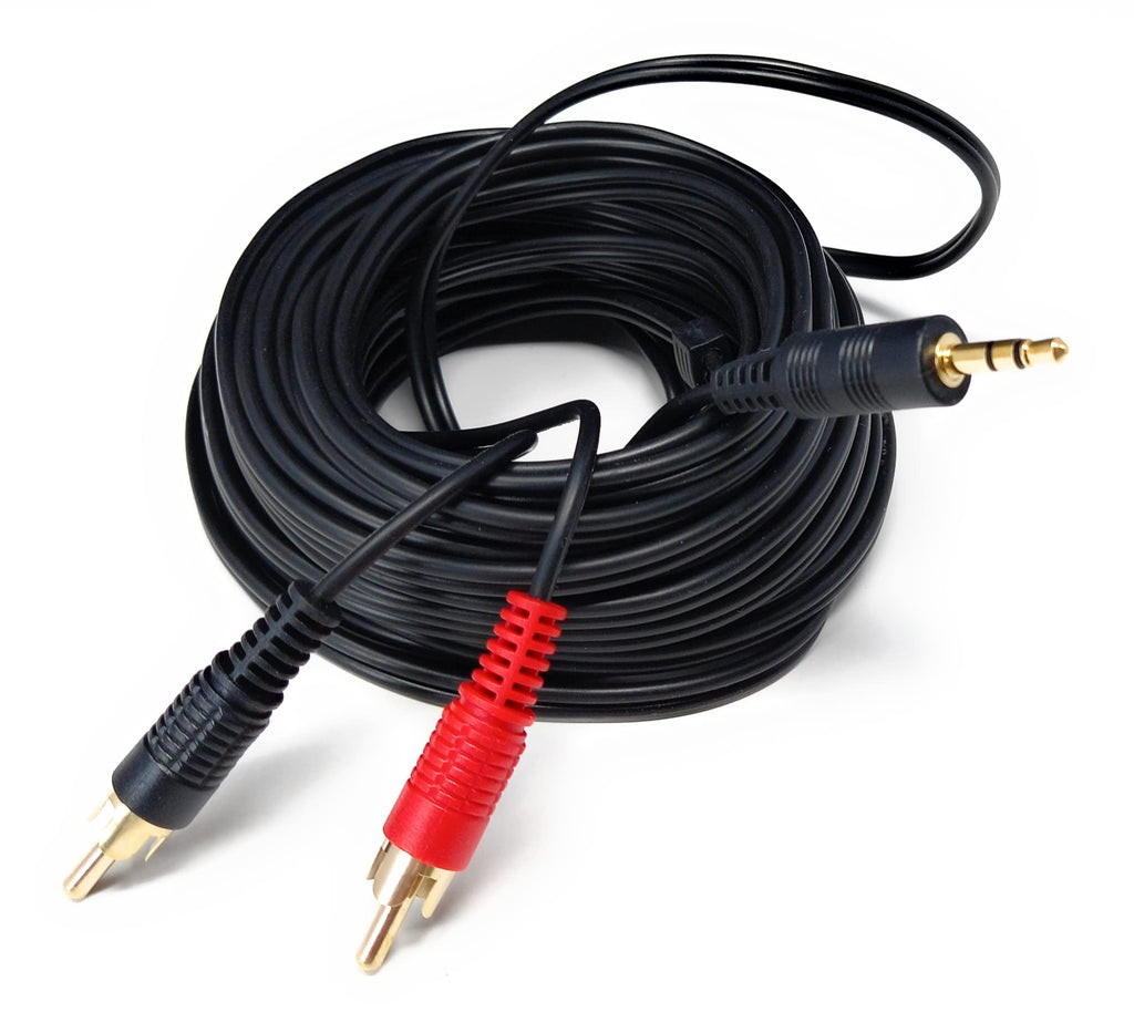 DRUT 3.5mm to Twin RCA Stereo Aux Phono Audio Cable Mini Jack Lead Cord Y Splitter Headphone Cord RCA Y Splitter Adapter