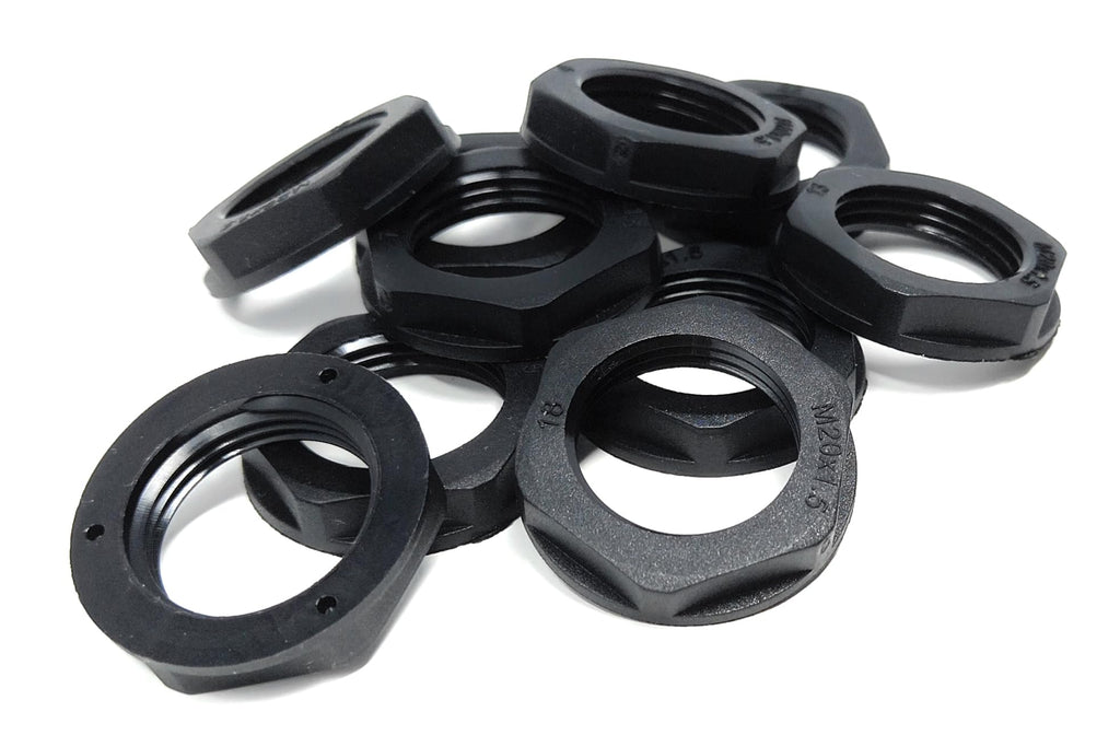 M20 20mm Nylon Locknut (Polyamide), Pack of 10 – Durable, Lightweight Fastening Solution