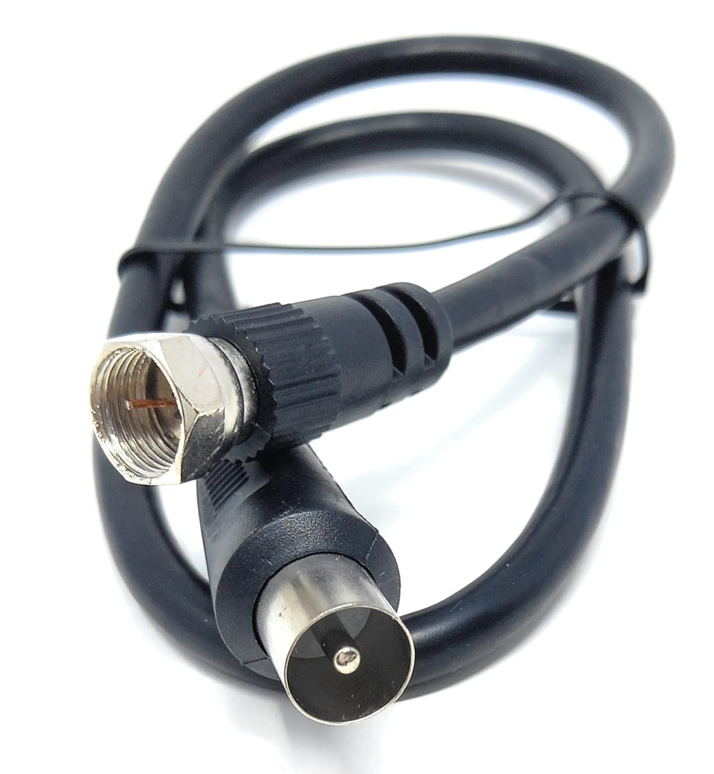 DRUT RF TV Aerial Male to F Type Connector Male Plug Coaxial Coax Cable, Lead, 75 Ohm, 3C-2V