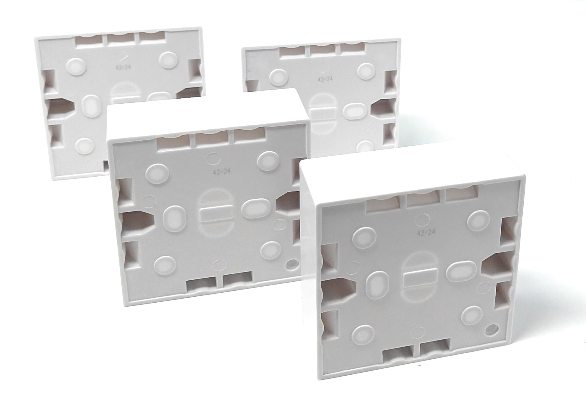 1-Gang Surface Mount Pattress Back Box – 32mm Depth, 85mm x 85mm, White – Ideal for Electrical Socket & Switch Installations