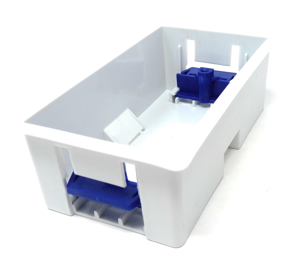 Double 2 Gang Dry Lining Back Plasterboard Box 47mm, Pattress Box with Adjustable Lugs, for Faceplate