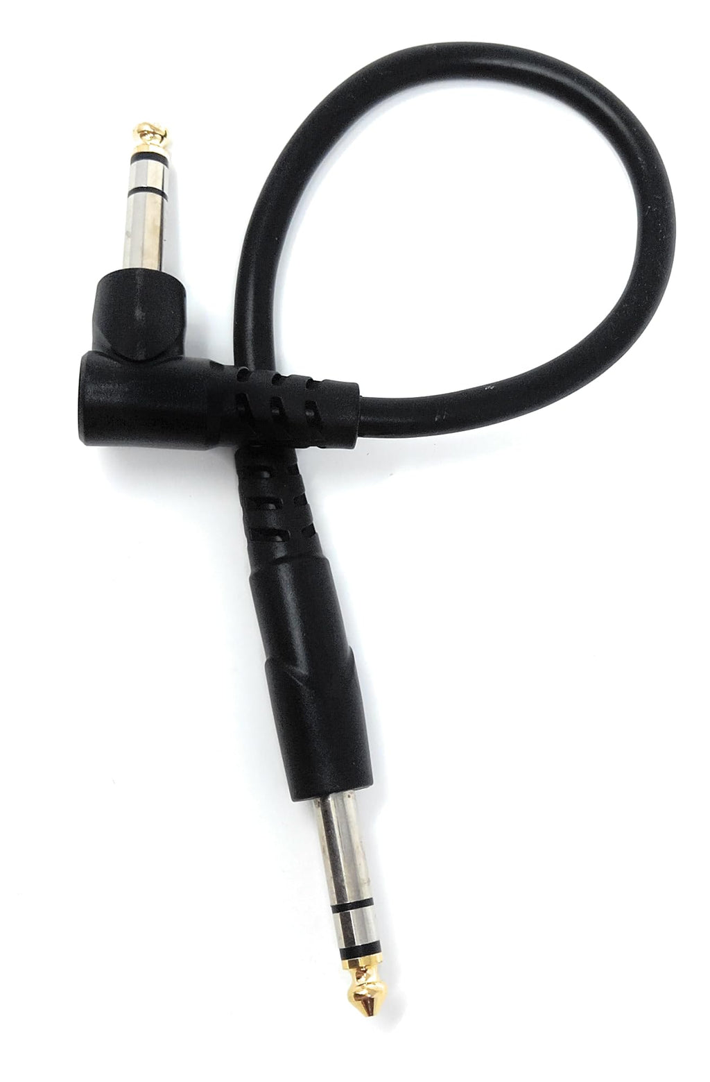 DRUT 6.35mm 1/4" Stereo TRS Male Jack to Right Angled Male Jack, Audio, Music Instrument, Flexible Cable Lead