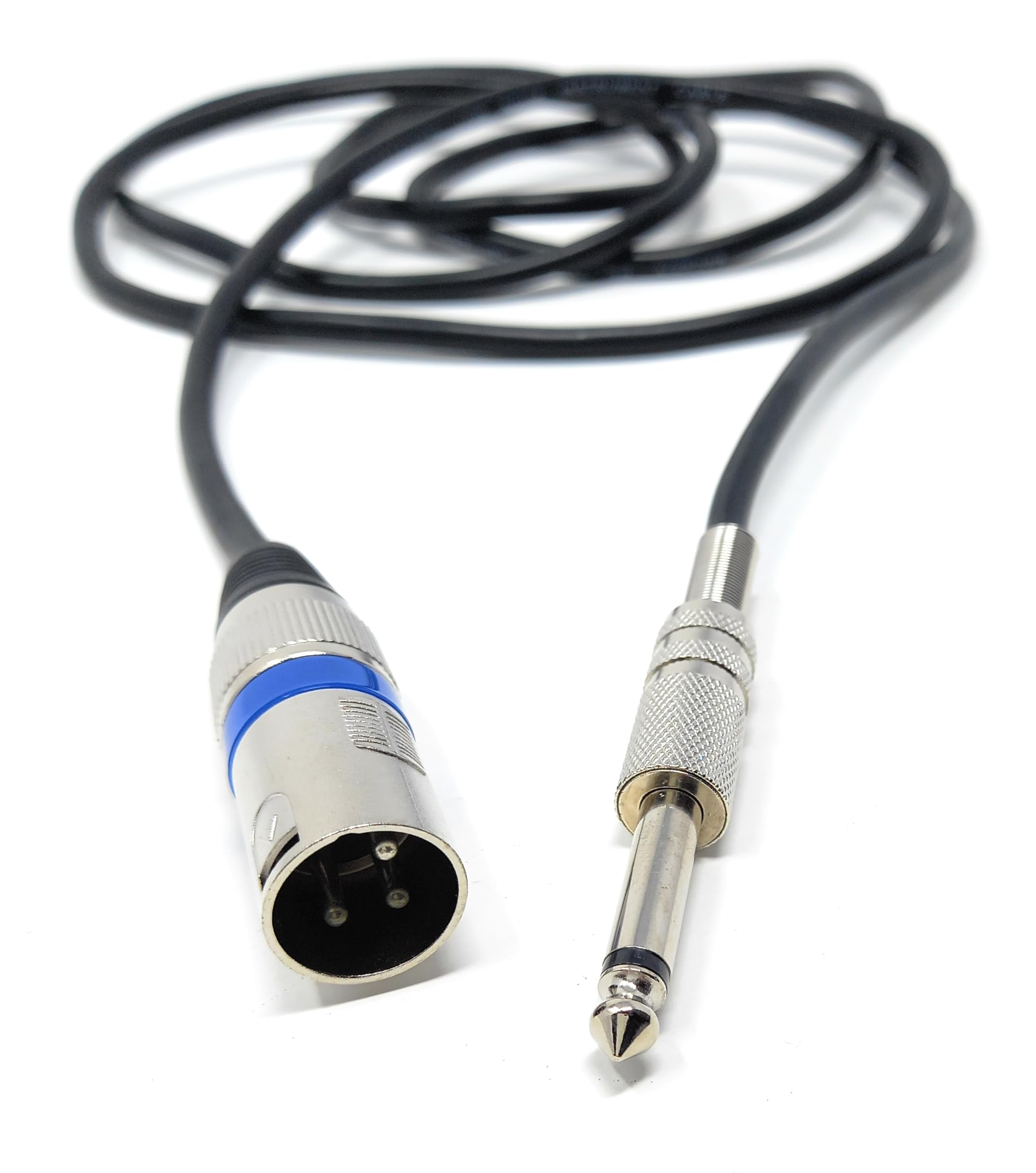 DRUT XLR Male to 6.35mm TS Mono Male Plug Audio Connector, Microphone Screened Cable for Amplifiers, Music Instruments