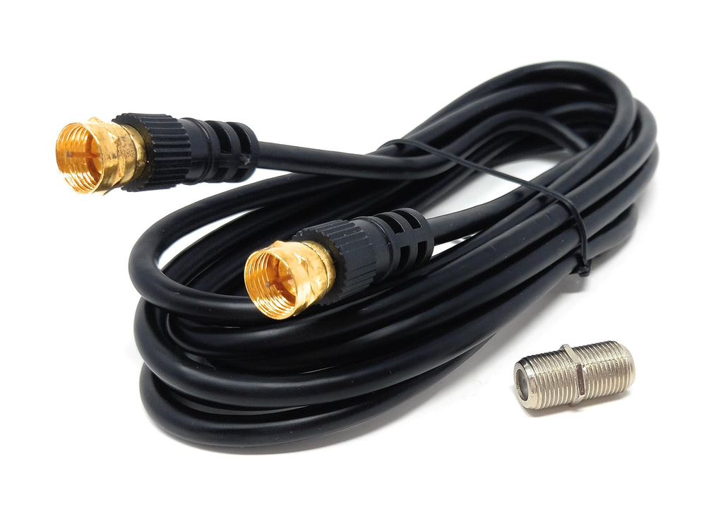DRUT F-Type Connector TV RG6 Cable With (F-Type Female Coupler) Compatible With STB, Dish TV, Satellite, Antenna Coax Cable Lead