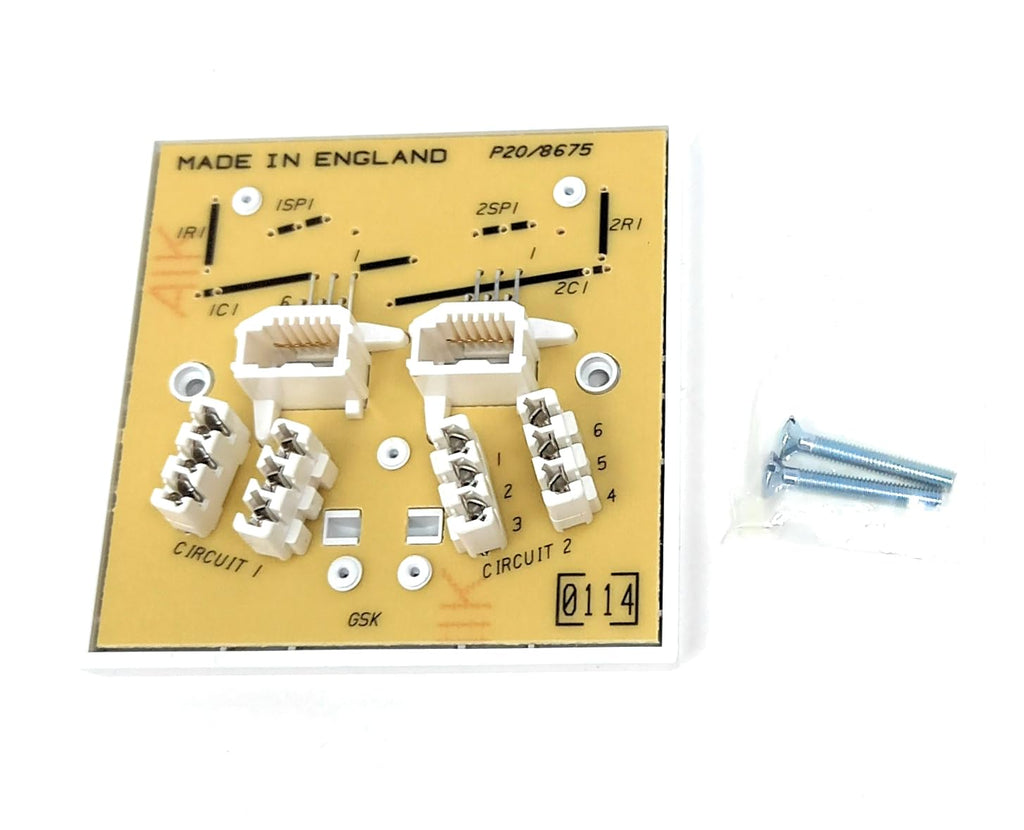 DRUT Twin BT Line Secondary Slave Extension Telephone Socket Faceplate 4/3A Type With IDC Connectors