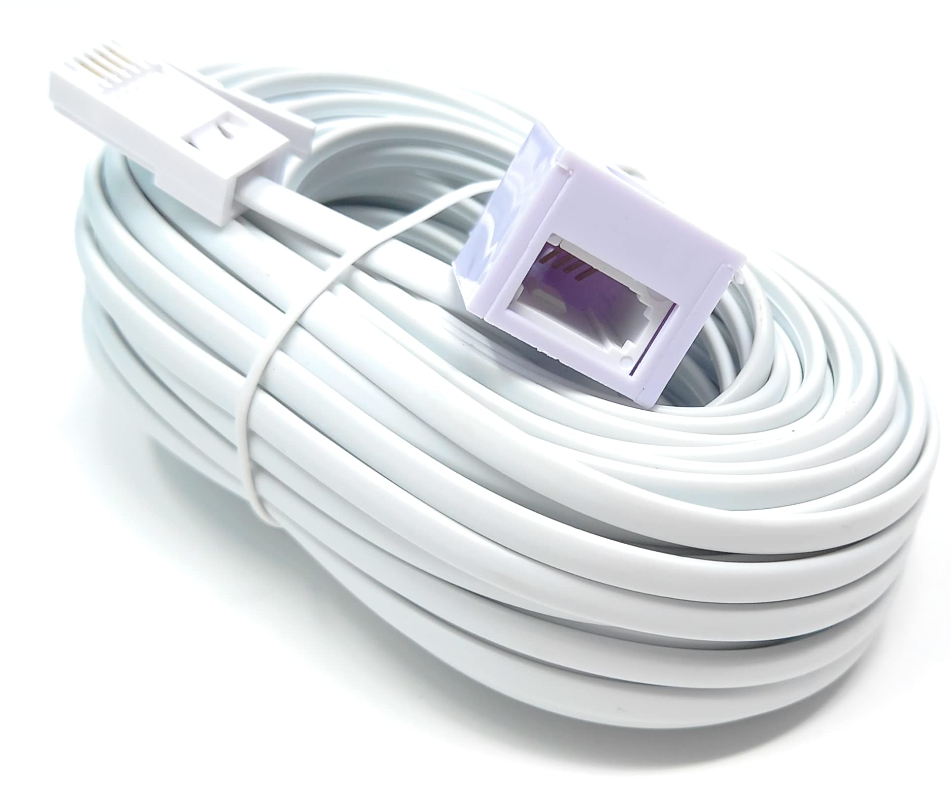 DRUT BT Extension Telephone Line Cable 431A, BT Male to Female Socket, 4 Wire, Flat Lead
