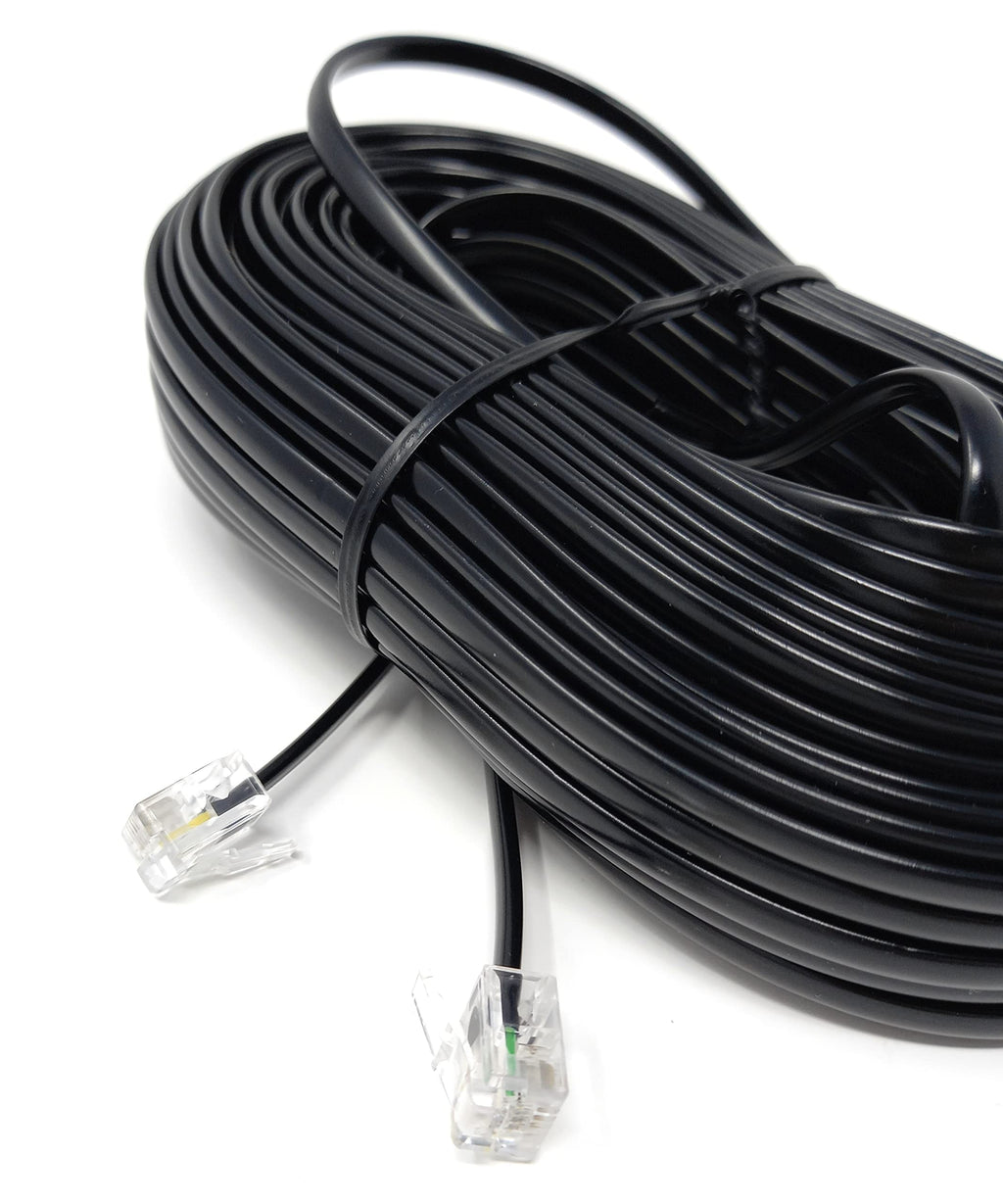 DRUT RJ11 to RJ11 Telephone Landline Cable ADSL (6P4C) Flat Lead High Speed BT Internet Broadband Male to Male Router, Modem, Phone Extension Wire