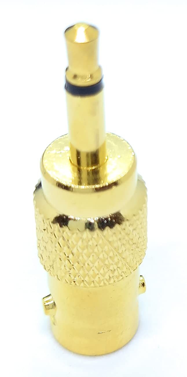BNC Female to 3.5mm Mono Jack Male Plug Adapter – CCTV Camera Video Audio Cable Connector – Gold-Plated, AV Converter for DVR, Monitor, Microphone, Surveillance Systems