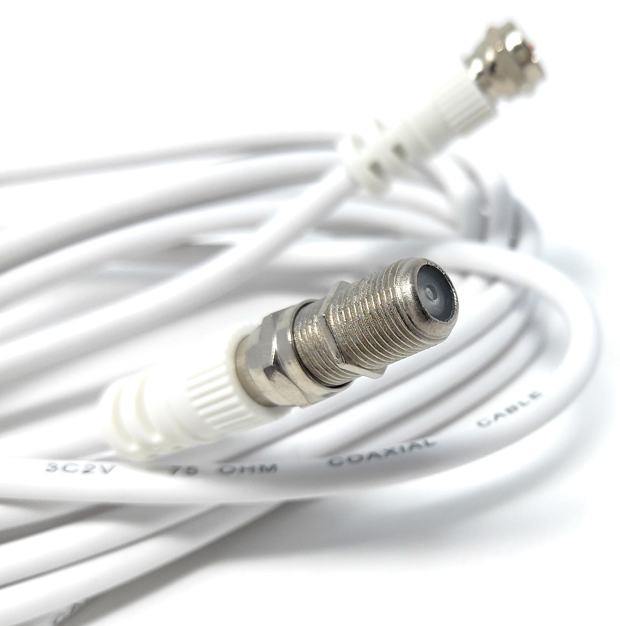 DRUT F-Type Connector TV RG6 Cable With (F-Type Female Coupler) Compatible With STB, Dish TV, Satellite, Antenna Coax Cable Lead
