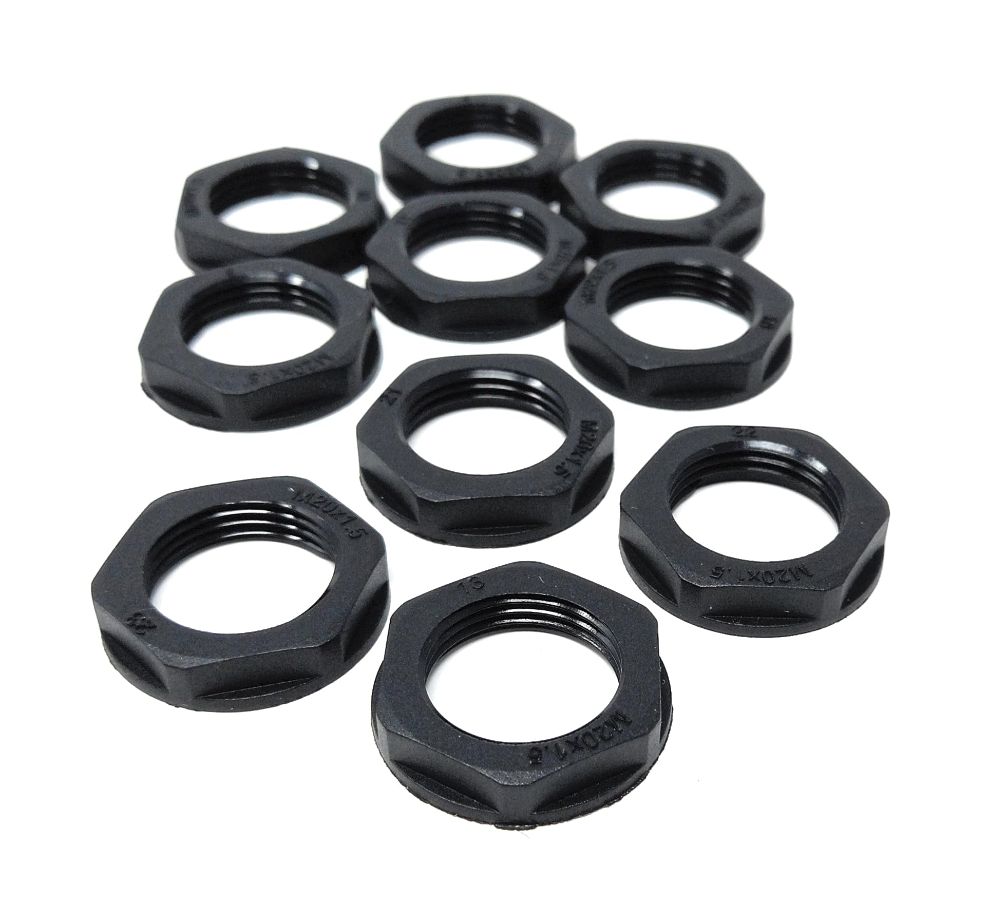 M20 20mm Nylon Locknut (Polyamide), Pack of 10 – Durable, Lightweight Fastening Solution
