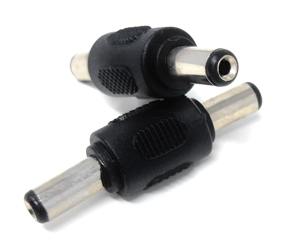DRUT 5.5mm x 2.1mm DC Power Coupler Male to Male Plugs Gender Changer Cable Adapter, 5.5mm Outer Plug 2.1mm Inner Socket