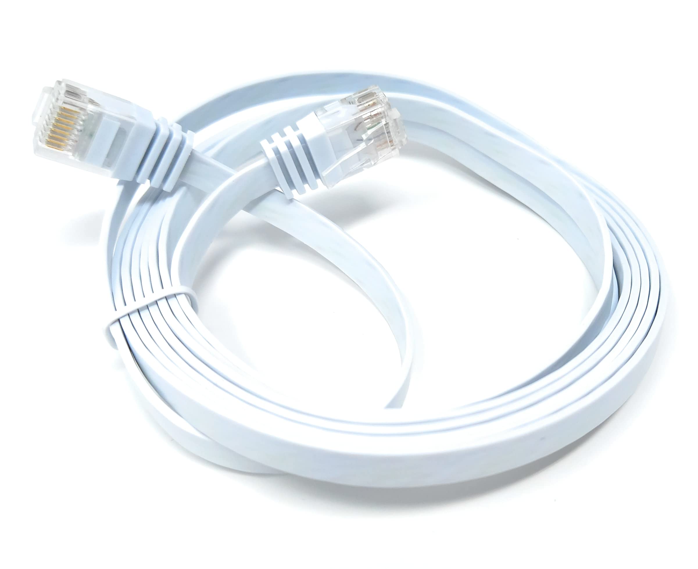 DRUT FLAT CAT6 RJ45 Ethernet LAN Patch Cable, Low Profile GIGABIT Full Copper 32AWG, Lead Allows Up to 1000Mbps Speed