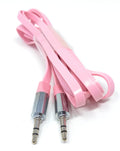 DRUT 3.5mm Jack to Jack with Metal Plug AUX Stereo Audio Flat Cable Male to Male Tangle-Free Lead