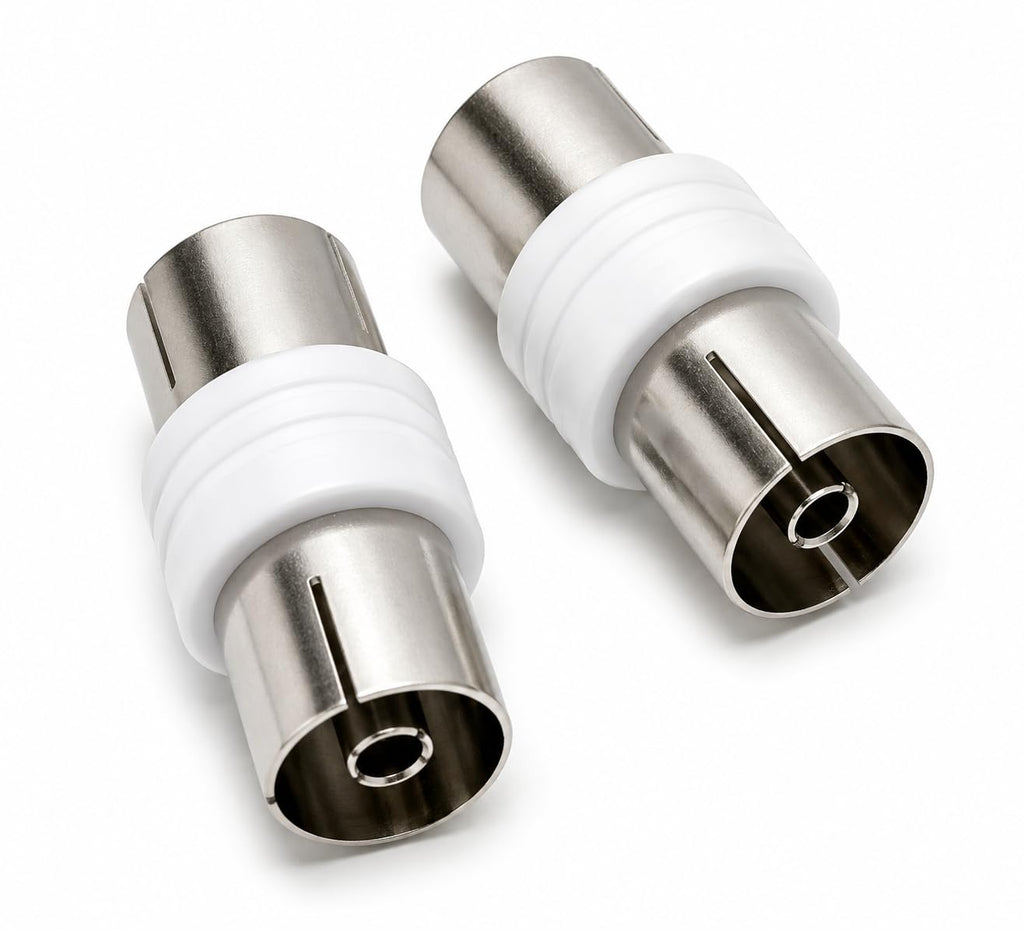 DRUT TV Aerial RF Lead Coupler Female to Female Socket Coaxial Connector, Coaxial Cable Adapter, Gender Changer