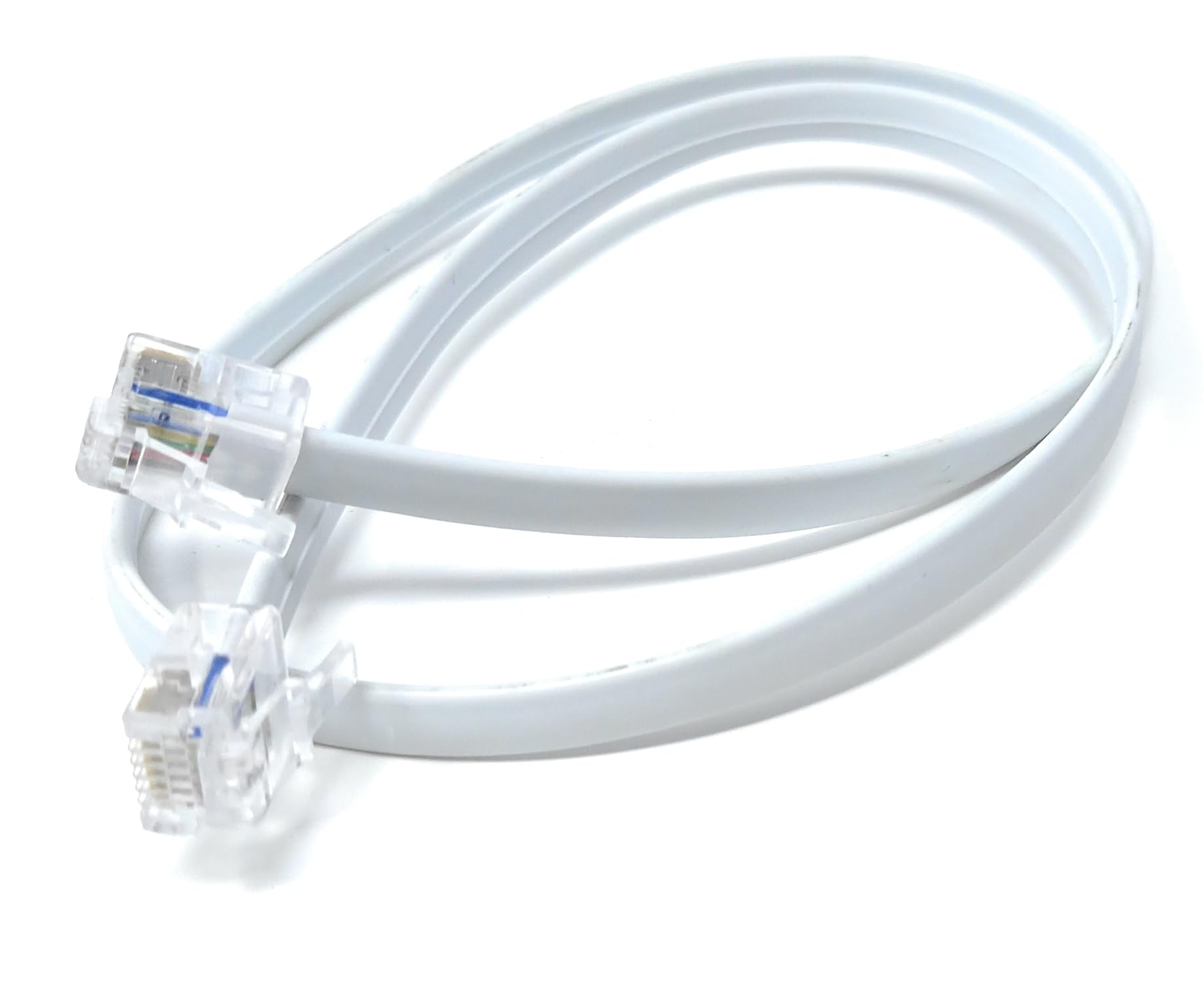 DRUT FLAT RJ12 to RJ12 6P6C Cable Lead Plug to Plug (RJ11 with 6 pin Wire)