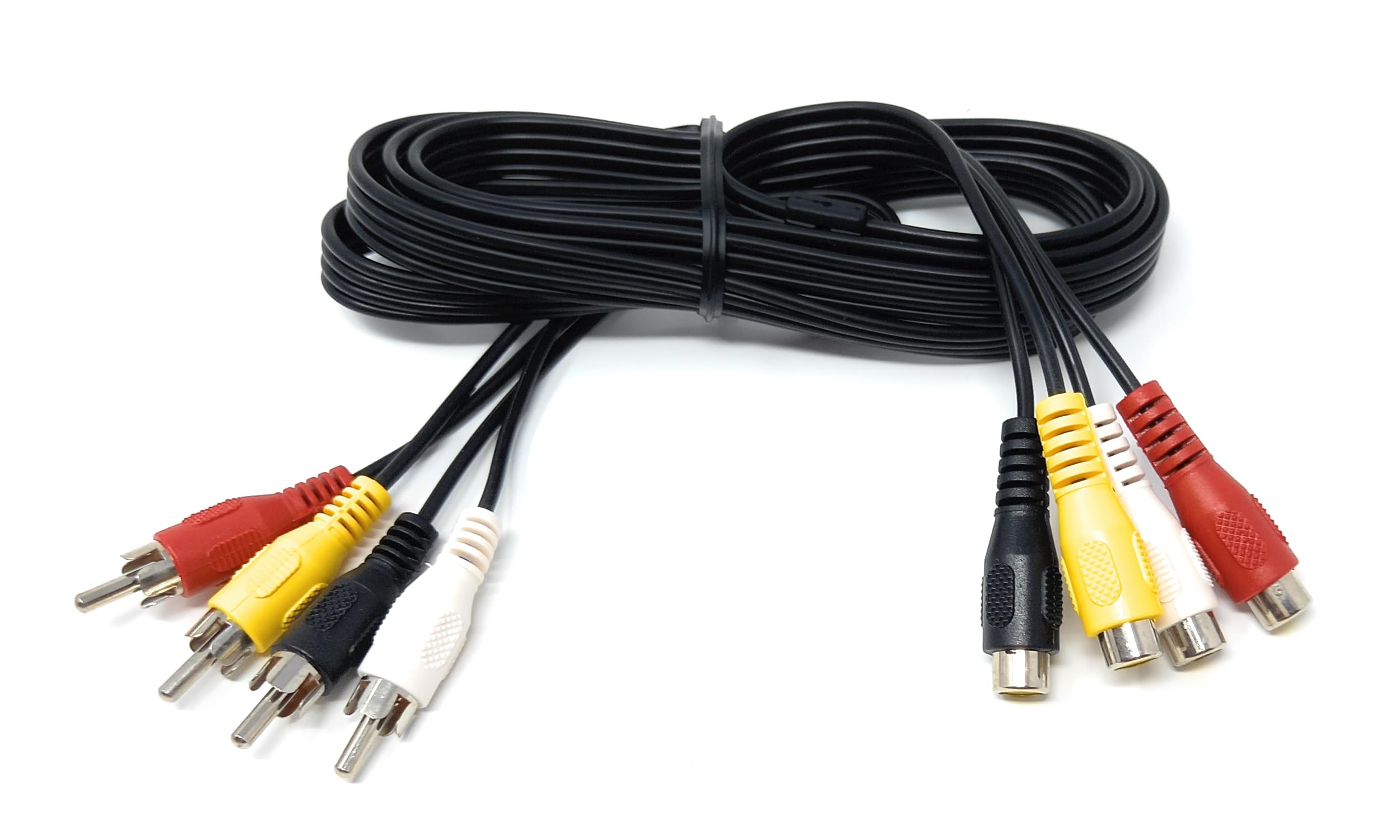 DRUT 1.5m 4 x RCA Phono Female to 4 x RCA Male Extension Audio Video Cable Lead Compatible with Surround Sound Systems