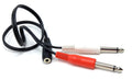 DRUT 6.35mm Stereo Socket to Twin 2 x 6.35mm Mono Jack Plugs Cable Adapter create description