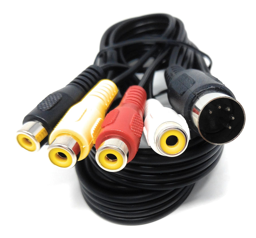 5 Pin Din to 4 x RCA Phono Female Sockets Audio Video Lead Cable