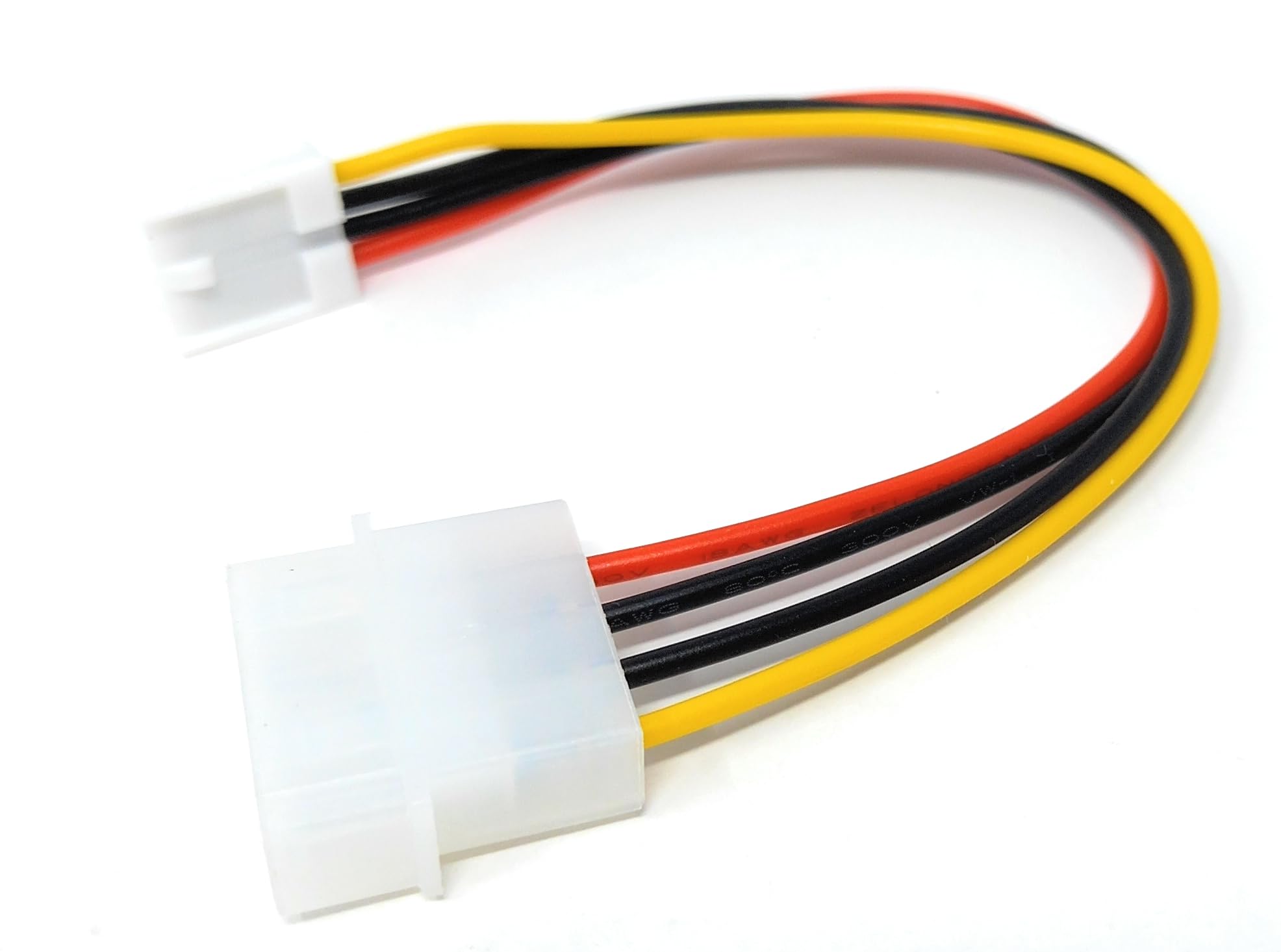 17cm 4 Pin Molex to 4 Pin Floppy Drive Power Connector Power Cable 0.6ft