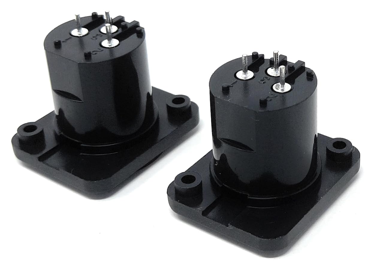 DRUT 3-Pin XLR Male Chassis Mount Socket – Plastic Panel Jack for Audio, Microphone, Studio, DJ Mixer and Speaker Connections, Solder Terminals