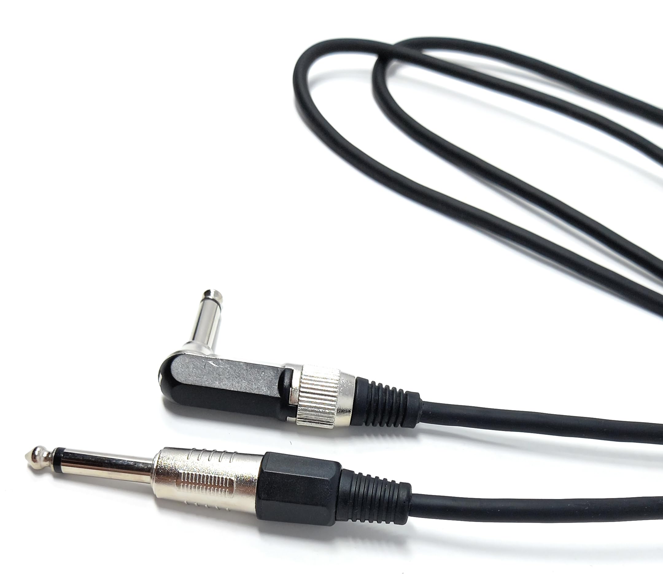 DRUT Mono 6.35mm to 6.35mm Right Angled Shielded Guitar, Mixer, Speaker, Amplifier Lead Male Audio Cable