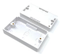 2 Gang Surface Mount Back Box Pattress Box, 145mm x 86mm x 25mm, White