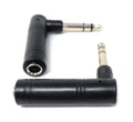 DRUT 6.35mm Right-Angle TRS Audio Adapter – Stereo Male to Female Jack Plug Connector, 1/4 Inch Angled Extension for Headphones, Amps, Mixers, Instruments