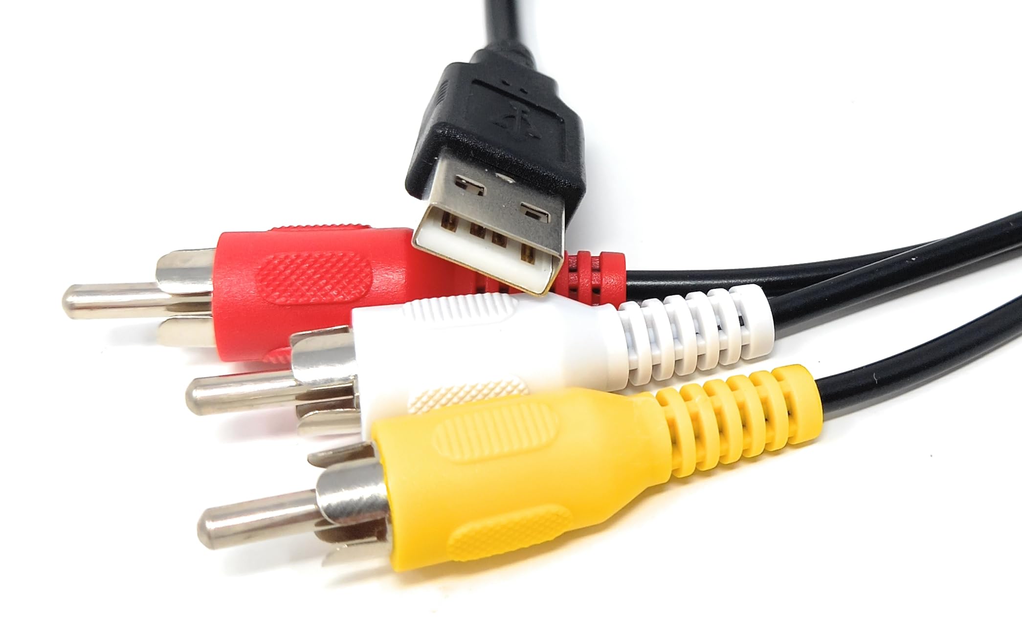 DRUT 1.5m USB to 3 RCA Cable – USB 2.0 Male to Triple 3RCA Female Audio Video Composite Adapter for TV, PC, HDD, DVR