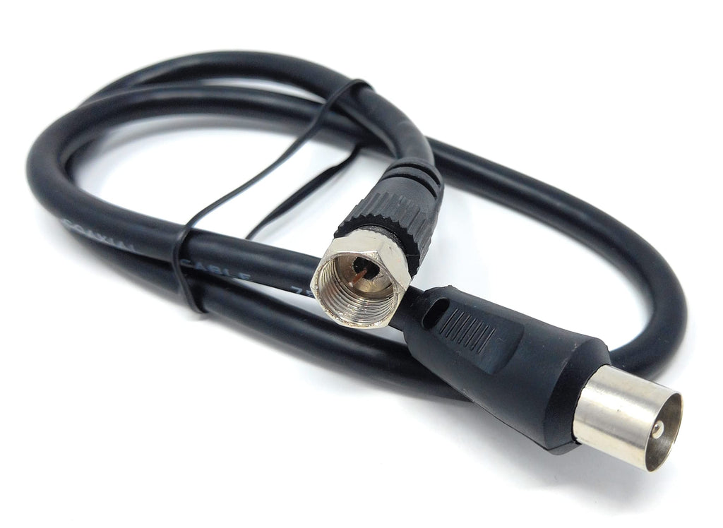 DRUT RF TV Aerial Male to F Type Connector Male Plug Coaxial Coax Cable, Lead, 75 Ohm, 3C-2V