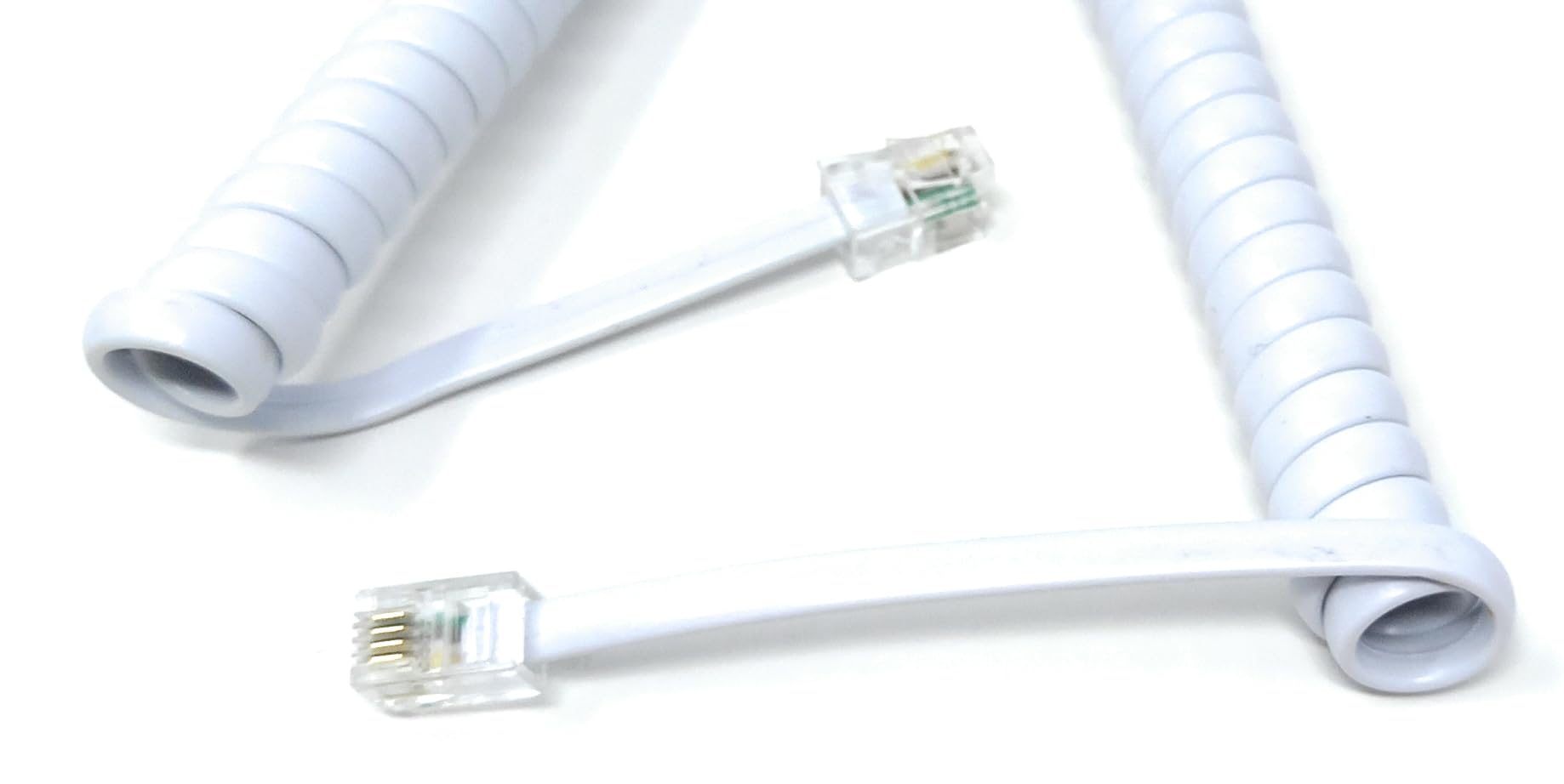 DRUT Coiled RJ10 RJ9 RJ22 4P4C 4 PIN Telephone Handset Curly Lead Cable