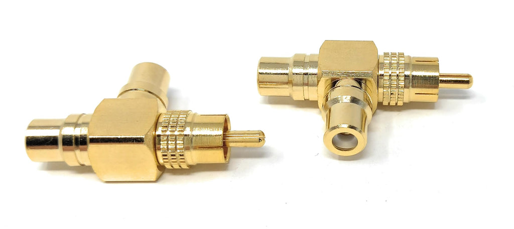 DRUT RCA 2 Way Stackable 1 Male to 2 Female Audio/Video Adapter