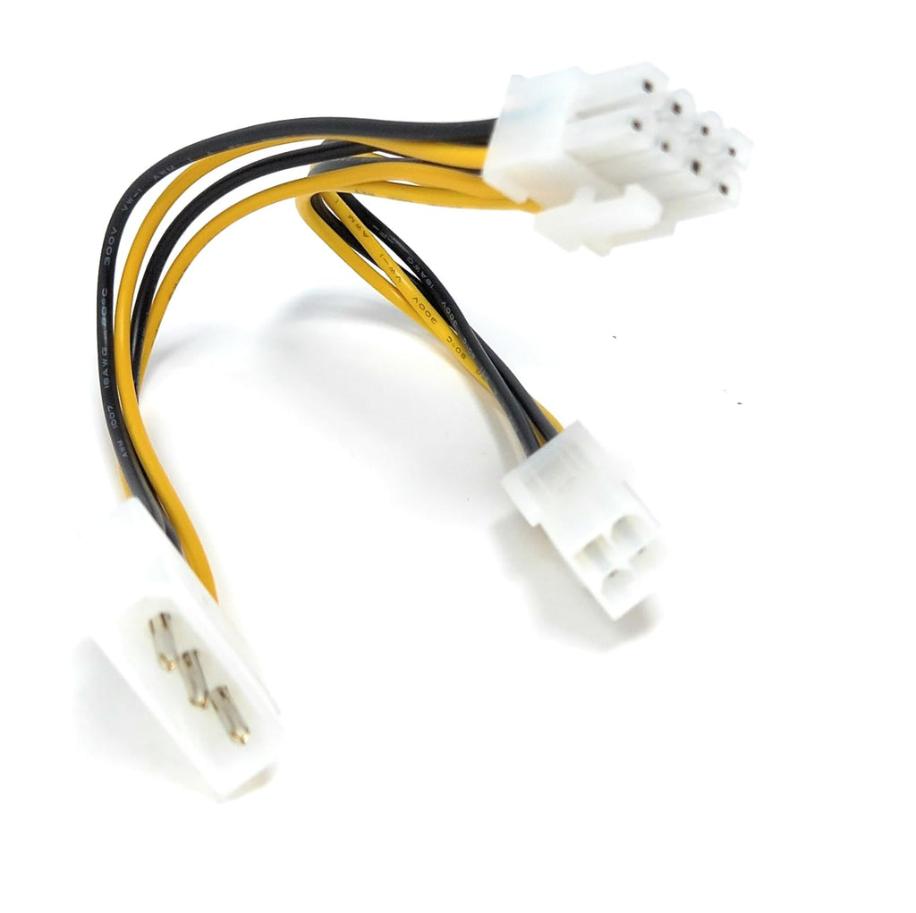 15cm 4 Pin ATX & 4 Pin LP4 Molex to 8 Pin EPS, CPU Power Cable Adapter 0.5ft