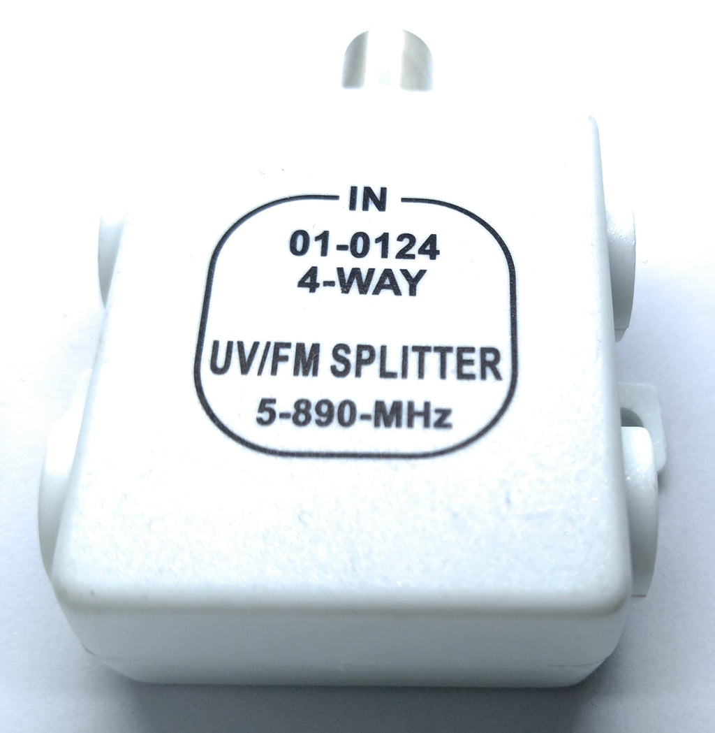 DRUT 1 Input to 4 Output TVs RF Splitter 4 Way UV FM VHF Aerial Cable Adapter
