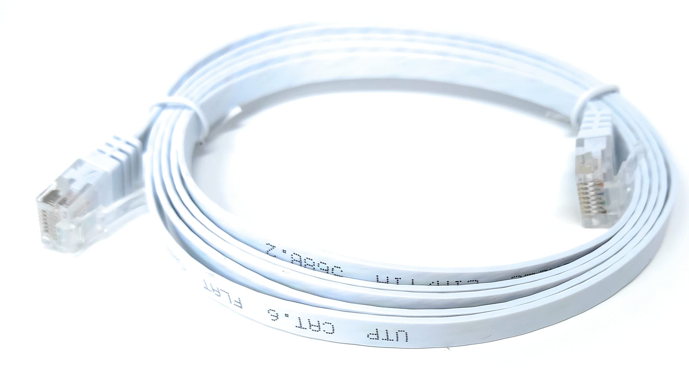 DRUT FLAT CAT6 RJ45 Ethernet LAN Patch Cable, Low Profile GIGABIT Full Copper 32AWG, Lead Allows Up to 1000Mbps Speed
