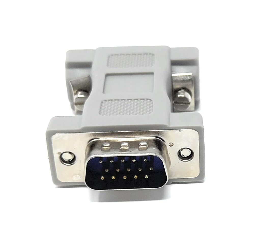 DRUT Serial to VGA 9 Pin Female to 15 Pin Male Adapter D9 to HD15 SVGA Cable Converter