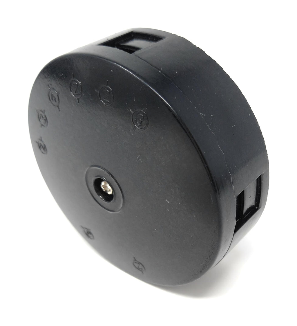 4-Terminal Round Junction Box, 5A Rated Electrical Connector Housing, 75x25mm Black Wiring Enclosure for Lighting, Power Distribution & Cable Connections, Durable Indoor/Outdoor Electrical Box