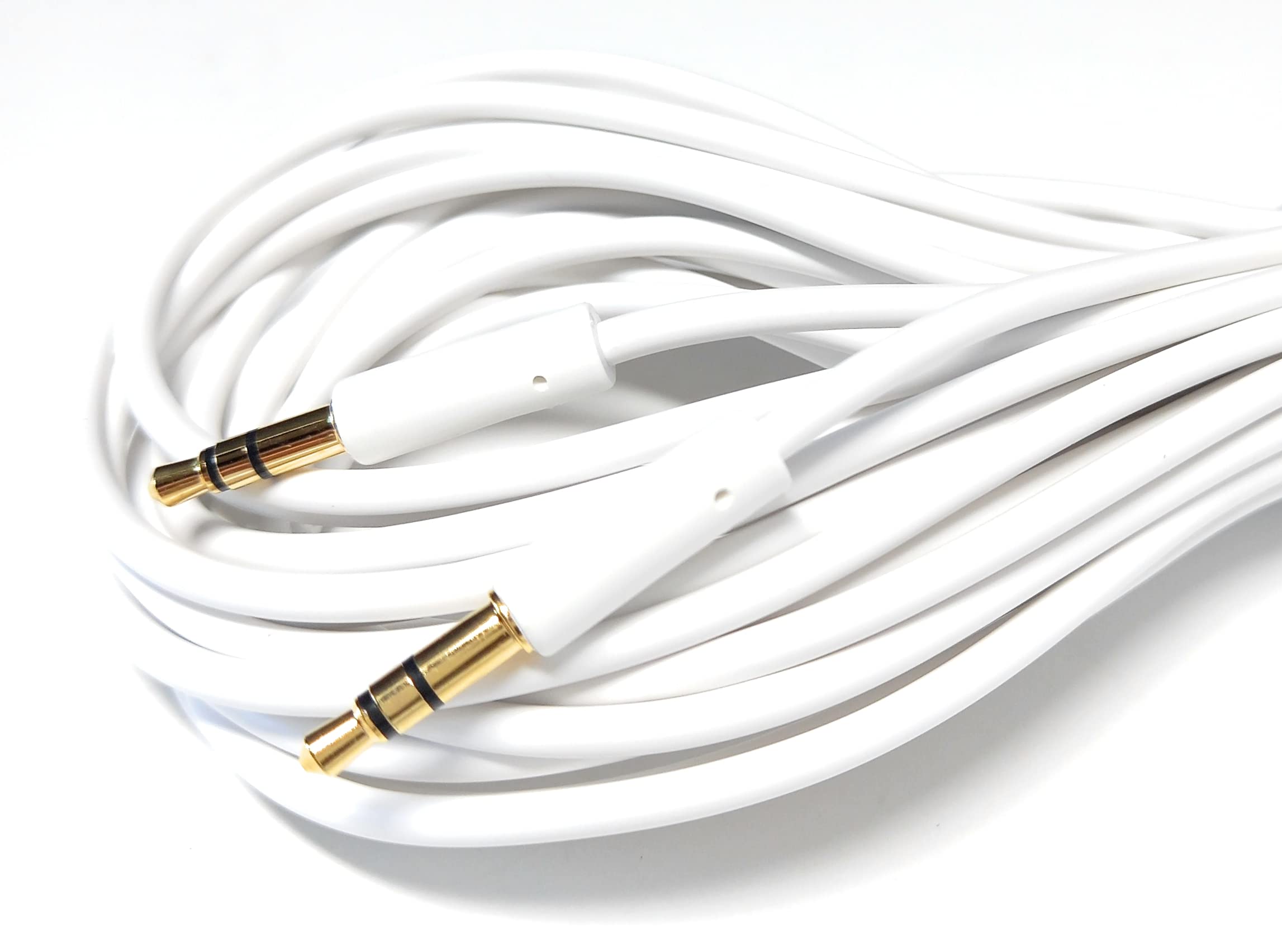 DRUT 3.5mm Stereo Audio Jack Plug to Plug, Male to Male AUX, Slim Flexible Lead Cable