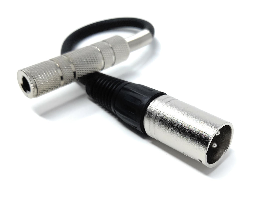 DRUT XLR 3 pin Male Plug to 6.35mm Stereo Socket Female Adapter Audio Cable Lead