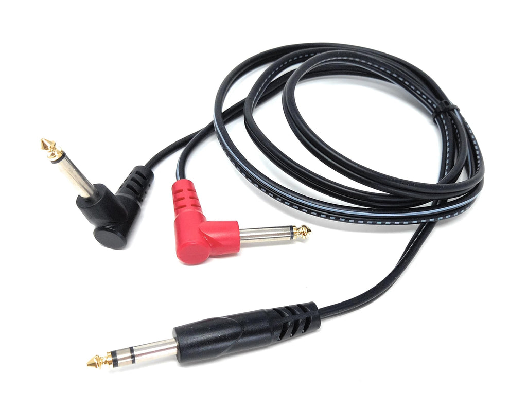 DRUT 6.35mm 1/4" Stereo Jack to 2 x Mono Jacks Audio Cable Lead for Music Instruments, Mixer, AMP, Guitar