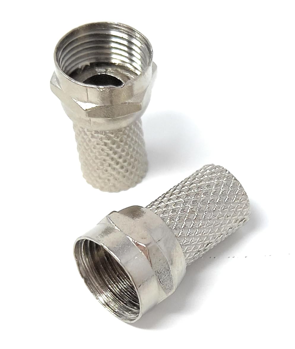 DRUT F-Type Twist-On Male Connectors Plugs For 6.5mm Coaxial Aerial RG6 Cable, Adapter