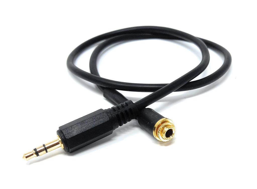 DRUT Panel Mount 3.5mm Male to Female Extension Cable Adapter – 1/8" TRS Stereo Connector with Locking Nut for Headphones, Microphones, Speakers, DJ & DIY Audio Projects