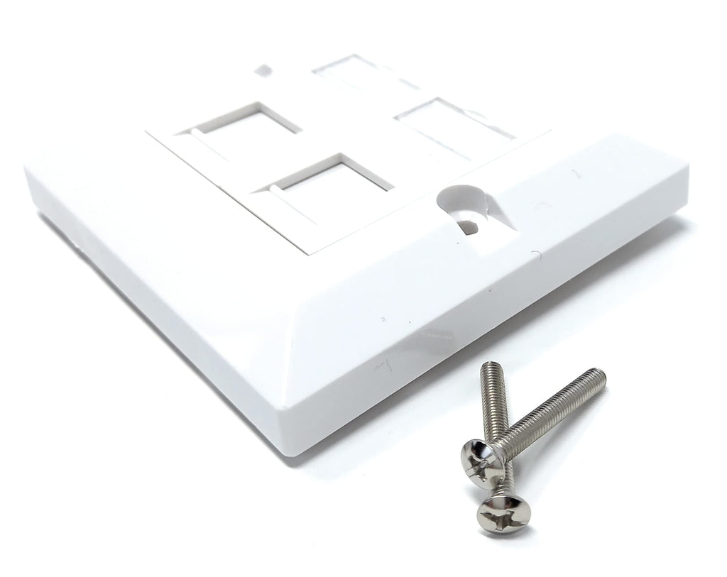 DRUT Cat6 RJ45 FacePlate Wall Socket Box for Ethernet LAN Networking Face Plate, Compatible with Cat5e, Cat6, Cat7, Cat8, Cat9 Cable, With Keystone Jack