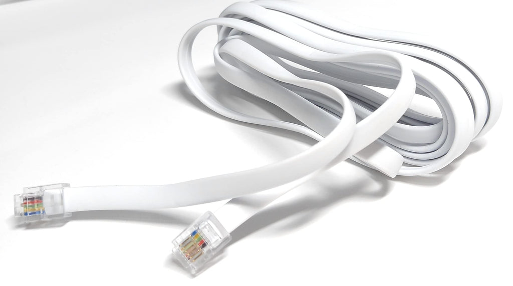DRUT FLAT RJ12 to RJ12 6P6C Cable Lead Plug to Plug (RJ11 with 6 pin Wire)