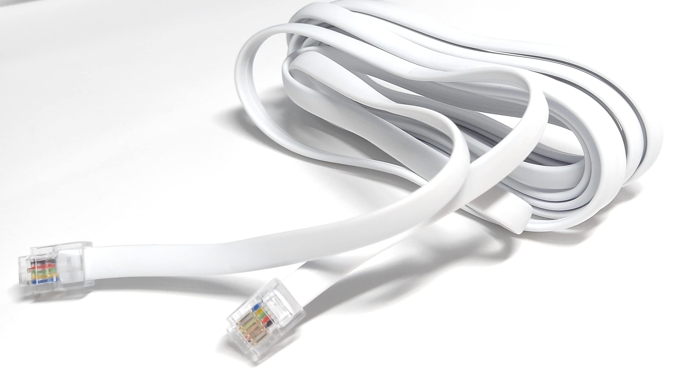 DRUT FLAT RJ12 to RJ12 6P6C Cable Lead Plug to Plug (RJ11 with 6 pin Wire)