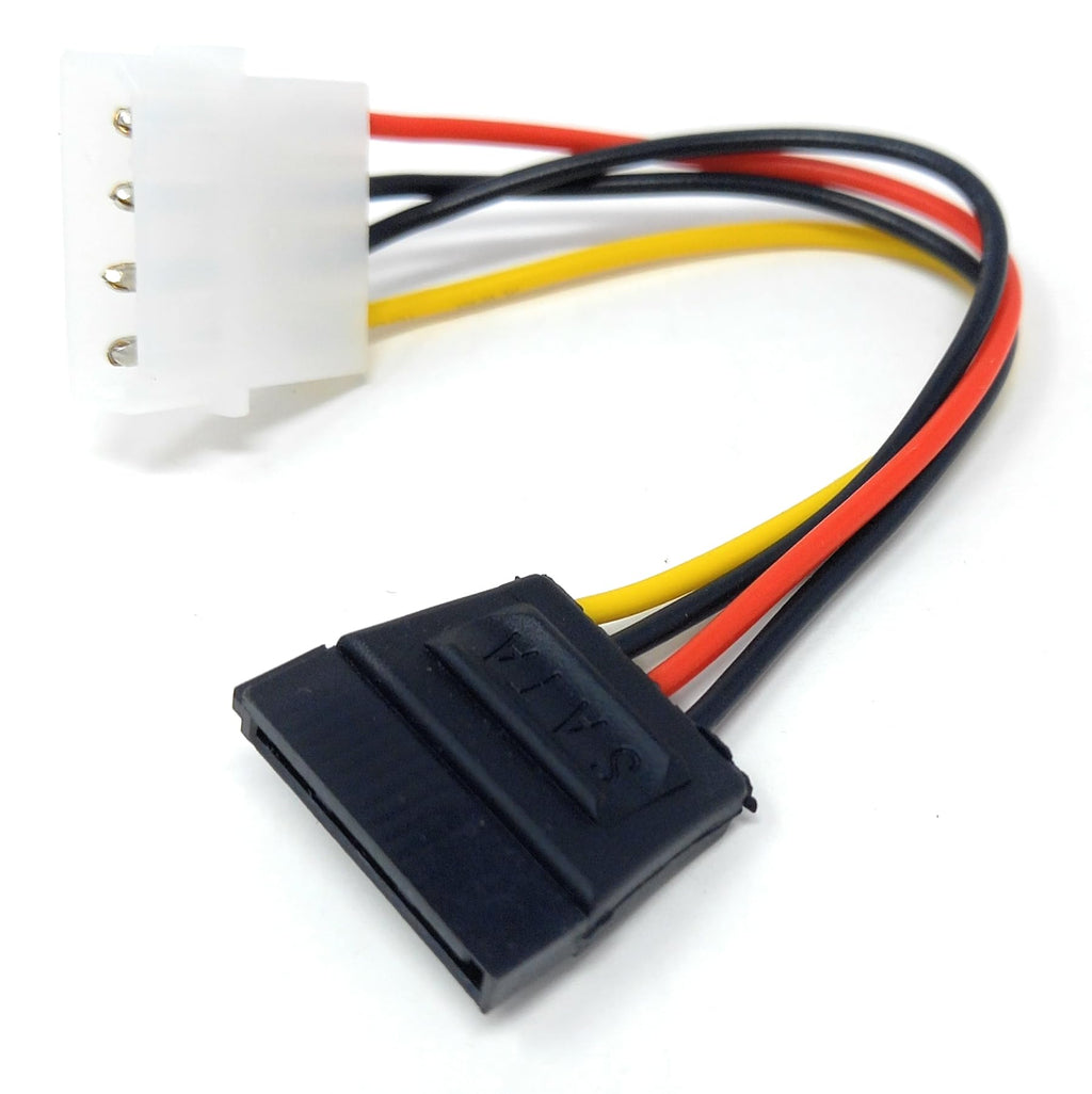 15cm Molex LP4 4 pin to SATA 15 pin Power Adapter Lead Cable for SATA Hard Drives, DVD-RW, Blu Ray Player/Recorders, PCI-Express Cards